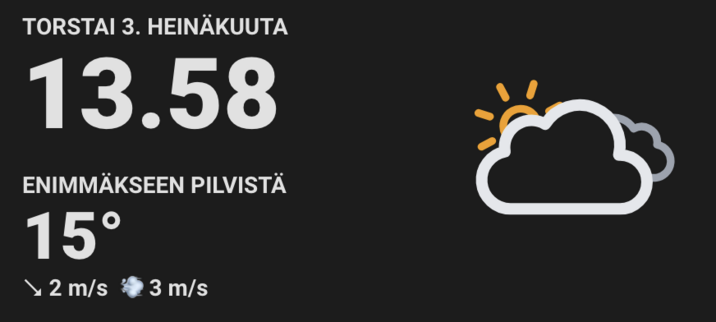 Kuva mikä annettiin tekoälylle jossa on päivämäärä ja säätiedot.